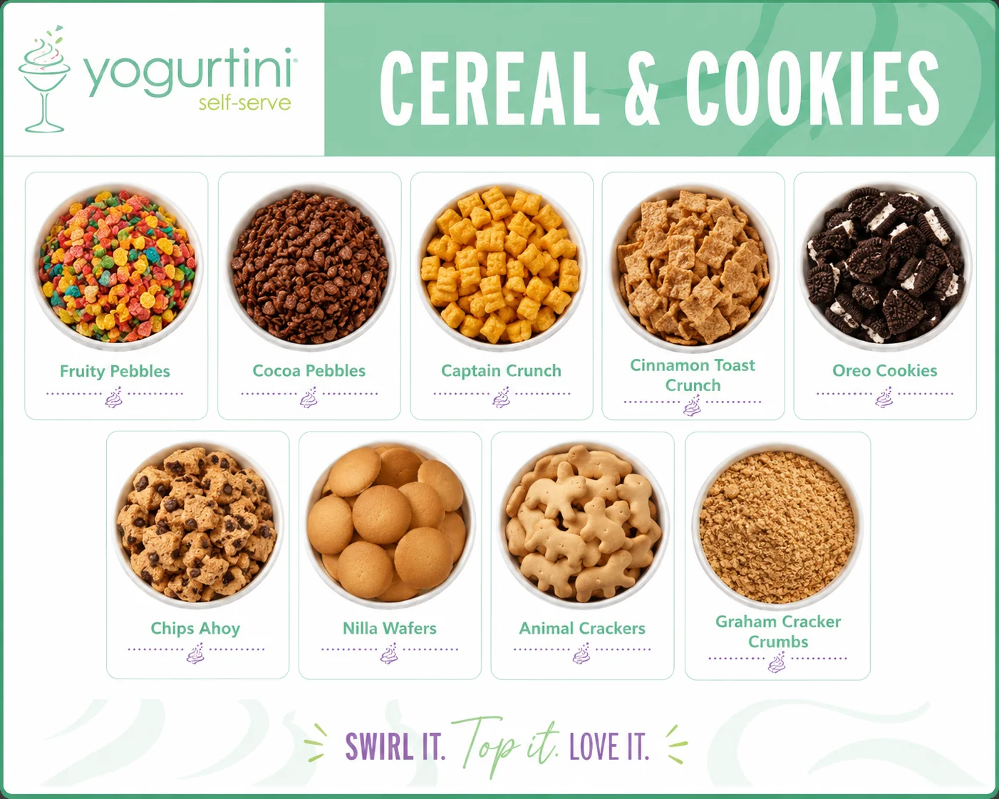 Cereal and cookies toppings