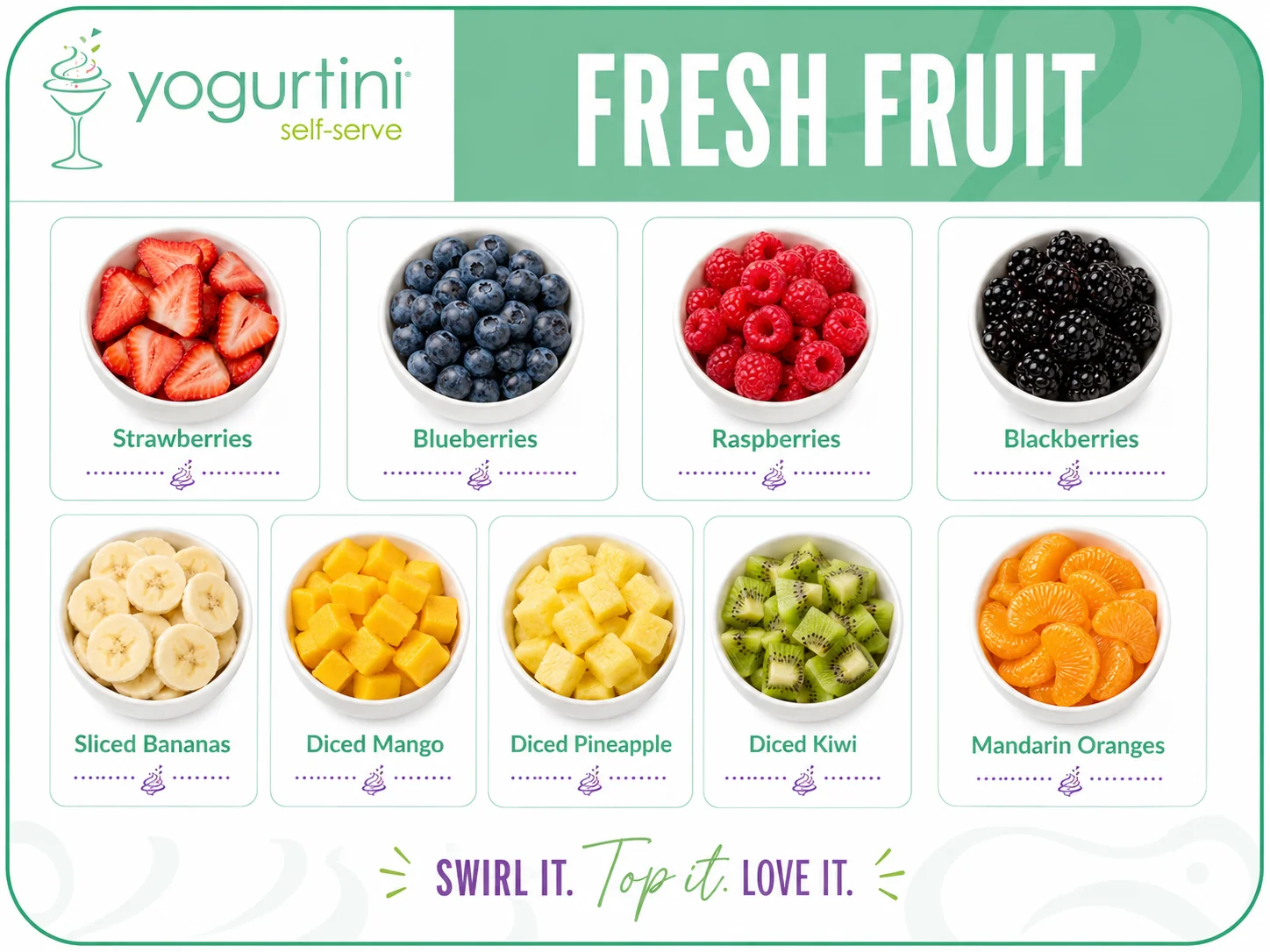 Fresh fruit toppings
